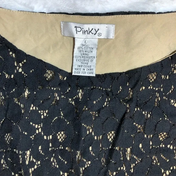Lace Dress Fully Lined Black/Beige Size L Junior NWOT - Picture 10 of 10